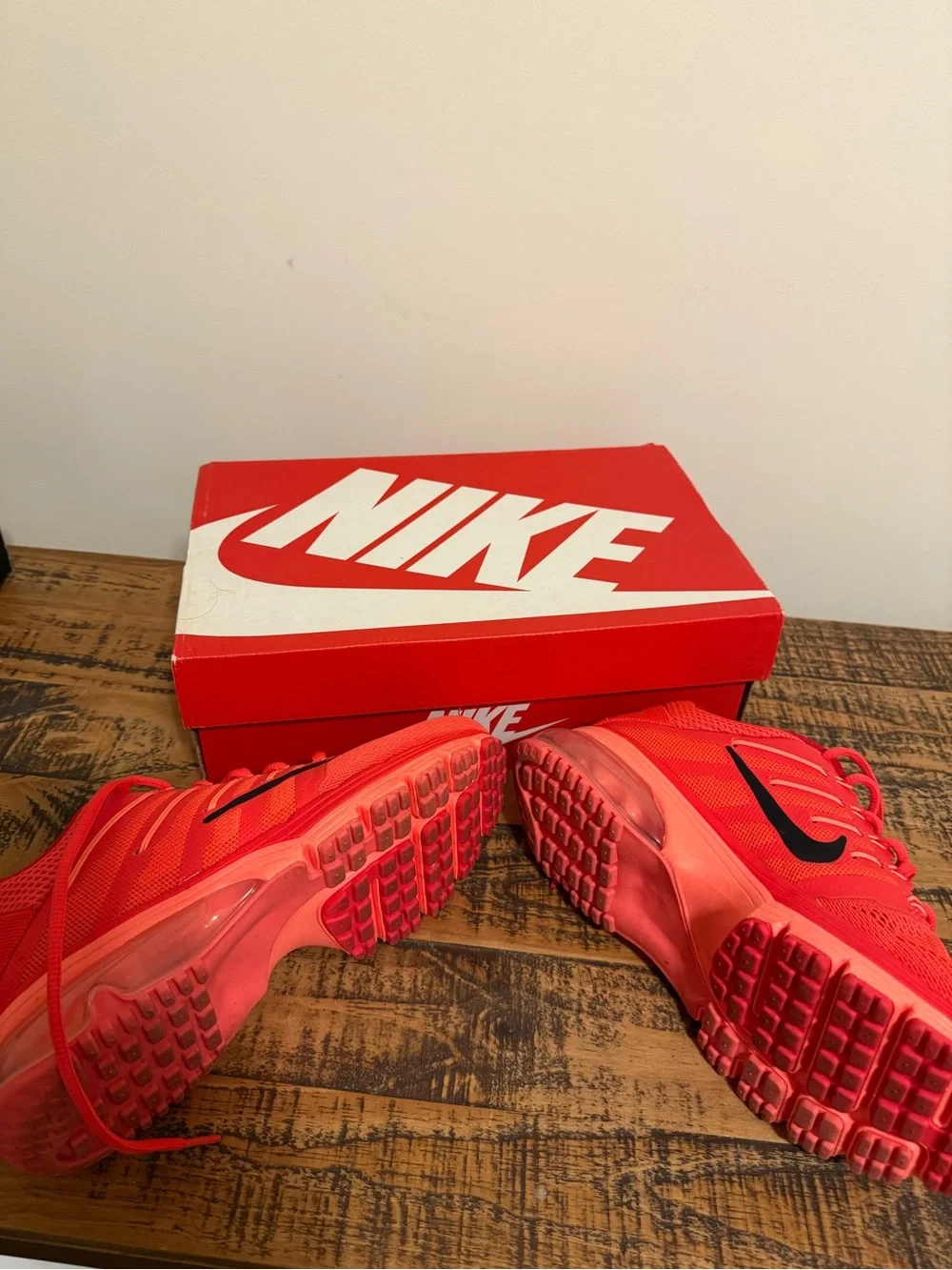 Nike Women's Bright Red Running Sneakers with Black Swoosh
